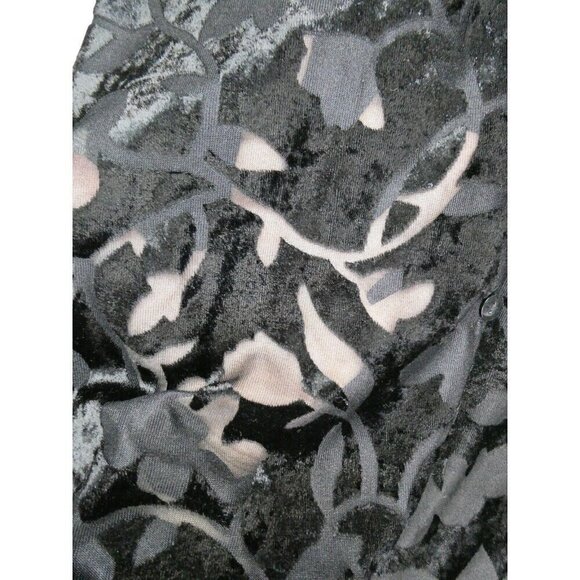 VTG Clio Burnout Velvet Semi‎ Sheer Blouse M Button Up Shirt whimsygoth *Flaw - Picture 6 of 10